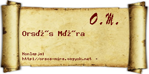 Orsós Míra névjegykártya