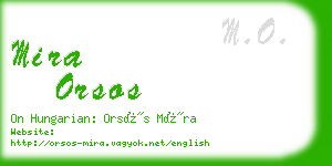 mira orsos business card
